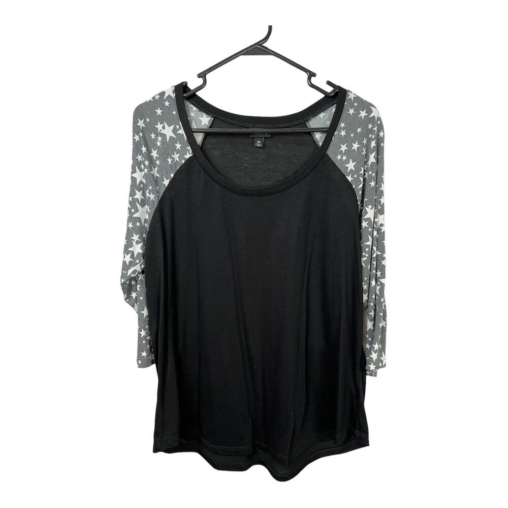 Womens Blouse Shirt Top Torrid 3/4 Sleeve Stars T-shirt Casual